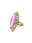 Vintage craft Ring Amethyst 14K Yellow gold vrc005y